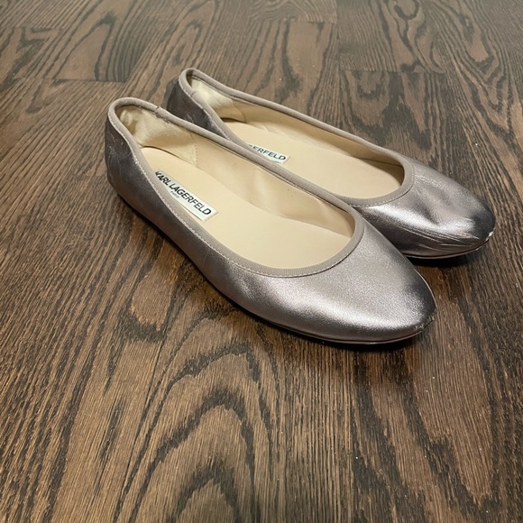 Karl Lagerfeld Bronze Flats - 7 - Picture 2 of 6